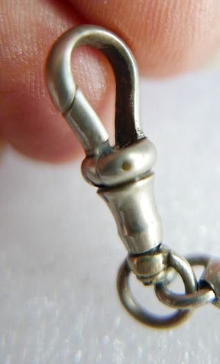 Victorian Albert  Solid Silver Albert Watch Chain "N.G.R.CO.REG" Birmingham or Chester. length 12" - 41,9g