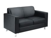 Iceberg Leather Waiting room / Reception 2 seater Sofa - Black