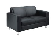 Iceberg Leather Waiting room / Reception 2 seater Sofa - Black