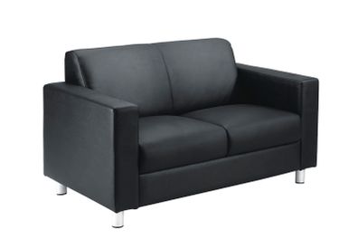 Iceberg Leather Waiting room / Reception 2 seater Sofa - Black