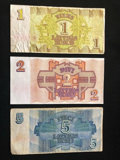 (6) Set of Rublis banknote from Latvia 1992
