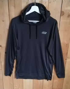Skechers sport medium long sleeve hooded black training top