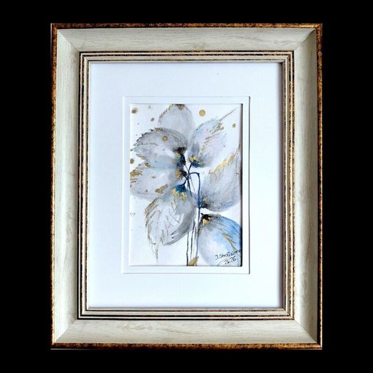 Fleur Blanche de Soie (White Silk Flower) /  Original Watercolor Floral Painting
