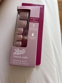 Stick on French nails - toe nails