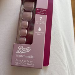 Stick on French nails - toe nails
