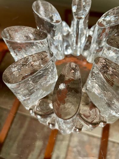 Vintage 1960s Georgshutte Art Glass Votive Candle Holder Trivet Dish Warmer