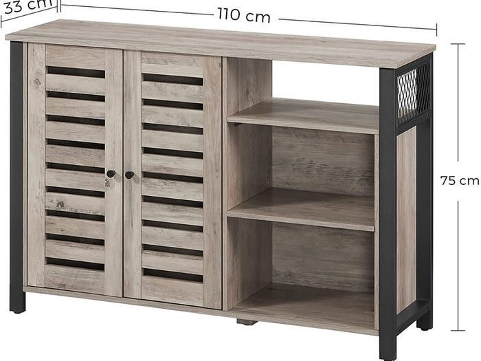 _Storage Cabinet, Sideboard, with 2 Door Cupboard, Adjustable Shelves