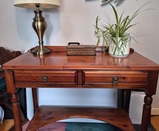 Elegant cherrywood Rosedale by Ducal desk/table with castors.