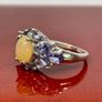 Silver ring with Opal and Lolite Image 7