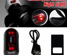 Rechargeable 4 Lamp Helmet Taillight Motorcycle Bicycle Helmet Taillamp Safety Signal Warning Lamp Waterproof Rear LED Light
