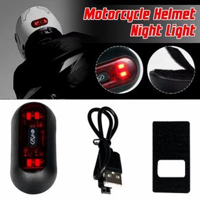 Rechargeable 4 Lamp Helmet Taillight Motorcycle Bicycle Helmet Taillamp Safety Signal Warning Lamp Waterproof Rear LED Light
