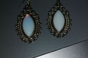 oval moon stone earrings