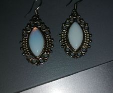 oval moon stone earrings