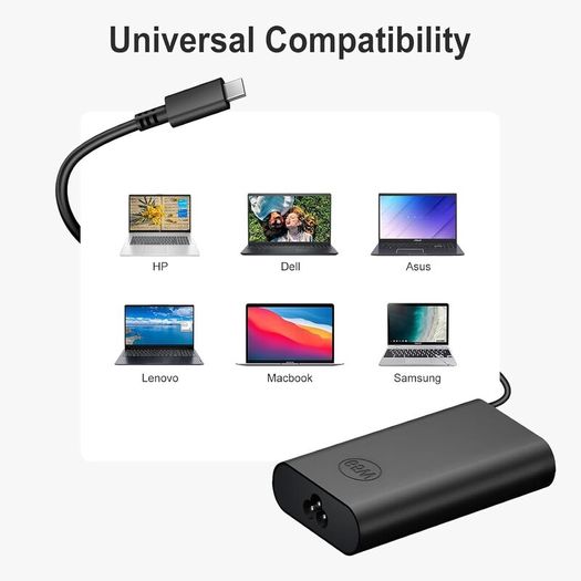 AILKIN 65W USB C Laptop Charger, Compatible with Dell laptop charger, for Dell Latitude 7530/7440/7430/7420/7410/7390/7340/7330/7320/5540/5530/5520/5430/5420/5320/3540 XPS 13 Type C Power Adapter