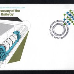 1977 Great Britain Illustrated Cover celebrating 50th Anniversary of the Post Office Railway tying  13p Royal Institute of Chemistry Commemorative stamp