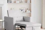 Single Sofa Bed Reclining Cloud grey 90 x 165 x 87 cm Fabric