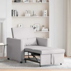 Single Sofa Bed Reclining Cloud grey 90 x 165 x 87 cm Fabric
