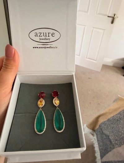 Elegant Multicolour Drop Earrings Luxury Statement Jewellery by azure