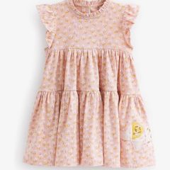 Pink Elephant Short Sleeve Tiered Jersey Dress 6-7 years