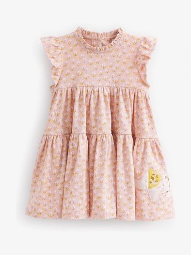 Pink Elephant Short Sleeve Tiered Jersey Dress 6-7 years