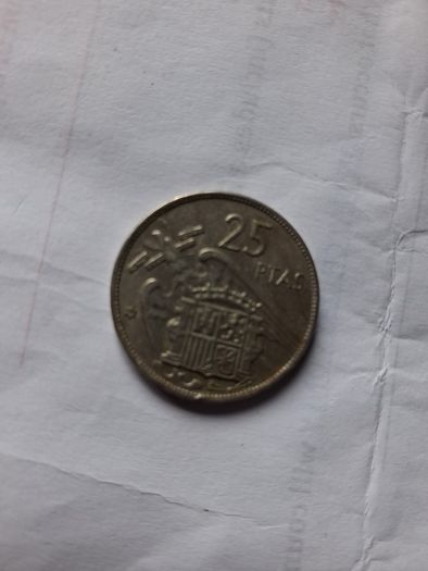 25 ptas Spanish coin 1957