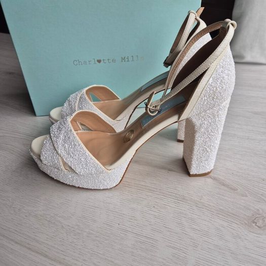 Charlotte Mills,Kali Pearl Luxury Heels,  UK 7 EU 40, Brand New
