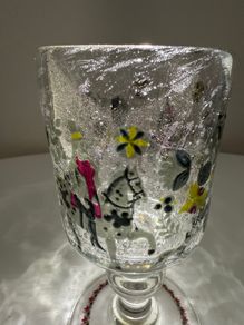 Vintage German Alfred Taube Enameled Equestrian Hunting Goblet