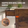 Farmhouse End Table, Night Stand with USB Ports and Outlets, 3 Tiers End Table Side Table with Storage Cabinet and 1 Drawer Image 6