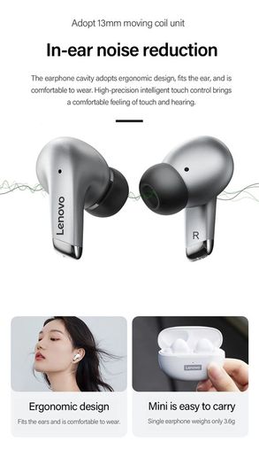 Original Lenovo LP5 Wireless Bluetooth Earbuds HiFi Music Earphone With Mic Headphones Sports Waterproof Headset