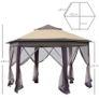 Gazebo Hexagon Patio Gazebo Pop Up Gazebo Outdoor Double Roof Instant Shelter with Netting 4.05mx4.05m Image 3