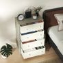 Chest of Drawers, Dresser with 4 Fabric Drawers - White and Grey Image 4