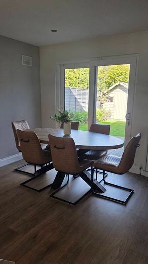 Ez Living Oval Rustic Oak Dining Table and Chairs