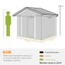 Metal 7ft x 4ft Garden Shed Large Patio Roofed Tool Metal Storage Building Foundation Sheds Box Image 2