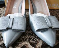 Emis silver shoes size 5.