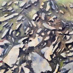 wild Atlantic way stepping stones watercolour