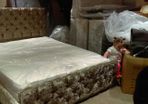 Monaco truffle bed frame and mattress