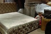 Monaco truffle bed frame and mattress