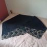 Black knit scarf / wrap with lace border Image 4