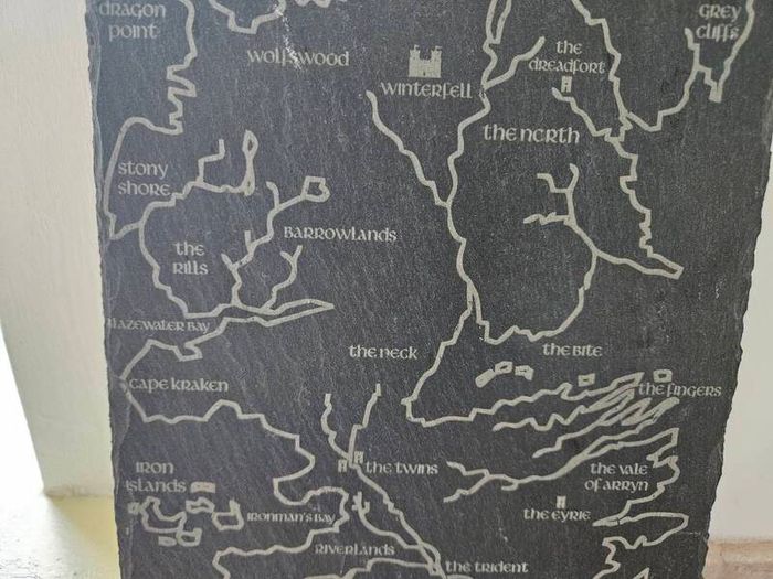 Game of Thrones Westeros Slate map