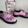 Dr Martens 1461 large pink flowers floral boots 3D 3 eye UK6 EU39 US8 Image 4