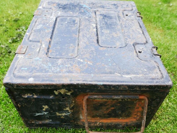 Vintage C216 British Ammo Box - WWII Military Munitions Case - 40MM Bofors - Dated 1944