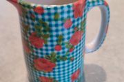 Vintage Avoca Ireland Small China Green Check Milk Jug