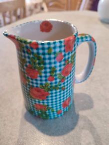 Vintage Avoca Ireland Small China Green Check Milk Jug