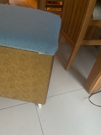 Mid century .Newly covered bedroom seat with storage