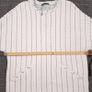 Zara Cream White Black Pinstripe Quilted Short Sleeve Shift Midi Dress Size S Image 9