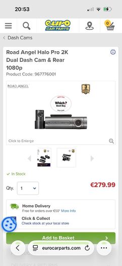 Road angel front & rear dash cam