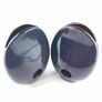 Pair of large, heavy studio pottery vases, rich purple/blue Image 2