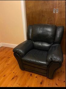 Leather armchair reclining