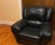Leather armchair reclining