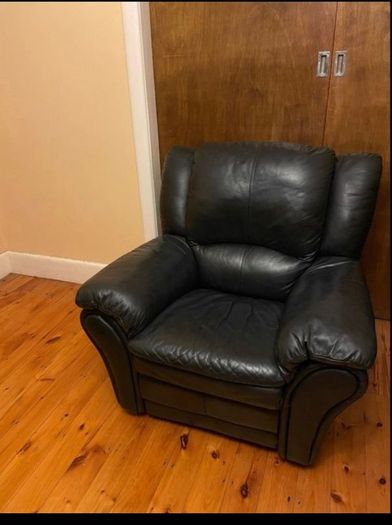 Leather armchair reclining